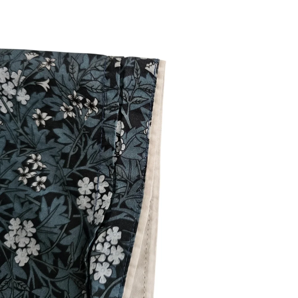 Descendant of Thieves Men's Button Up Short Sleeve Shirt‎ Blue Floral Cotton 2XL